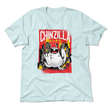 Chinzilla Monster Men/Unisex T-Shirt in Heather Ice Blue color
